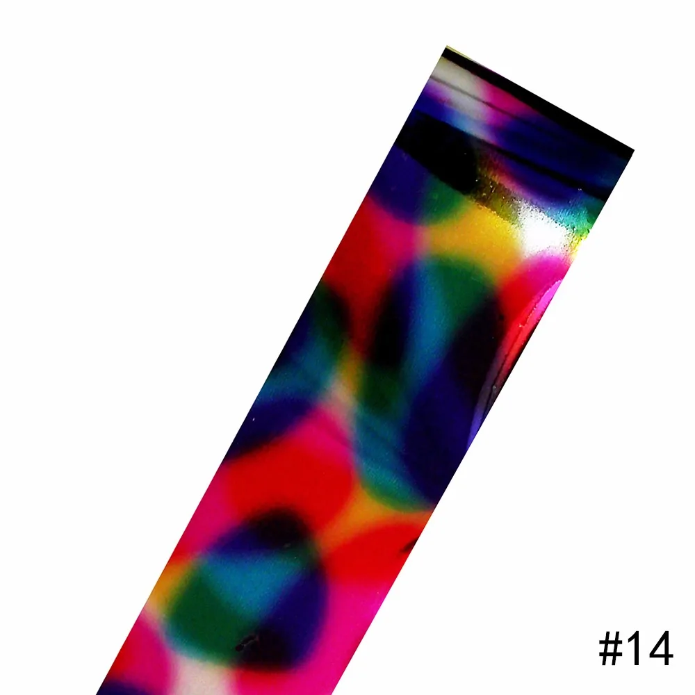1 Piece Nail Art Foil Transfer Sticker Colorful Halo Pattern Reflective Mirror Design Women Nail Foil Decal Valentine's Gift #14