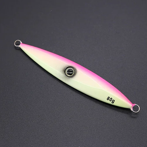 CASTFUN 1 шт. 80 г 100 120g 150g 200g вялая блесна, блесна, приманка морской металла, дергающаяся приманка для рыбалки - Цвет: pink Glow