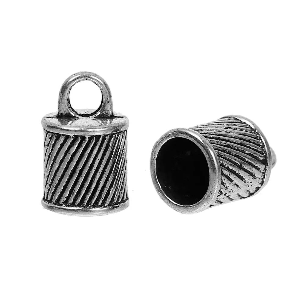 

DoreenBeads Zinc Based Alloy Antique Silver Cord End Caps Cylinder DIY Components (Fits 8mm Cord) 16mm x 10mm( 3/8"), 30 PCs