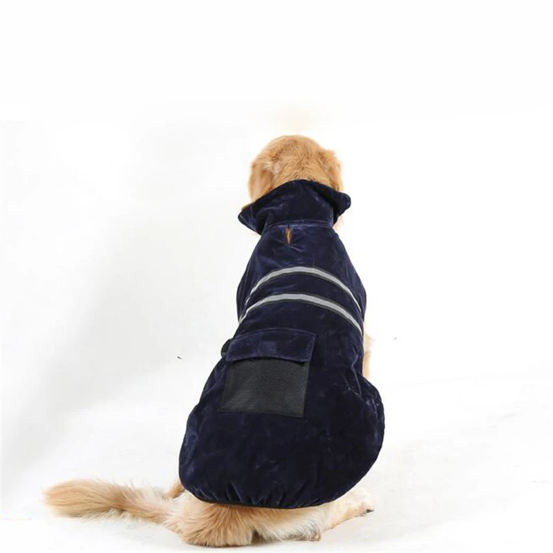 Dog Jacket Coat Reflective Stripe Dog Clothes Winter Warm Fur Collar Vest Sport Clothing  Sniffer Dog Thick Clothing7