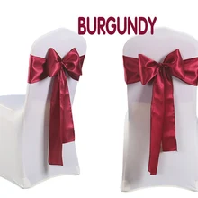 25 шт./лот атласные ленты для стульев " x 108" Атлас Шармез тканевый чехол на стулья банты Атлас для свадьбы события