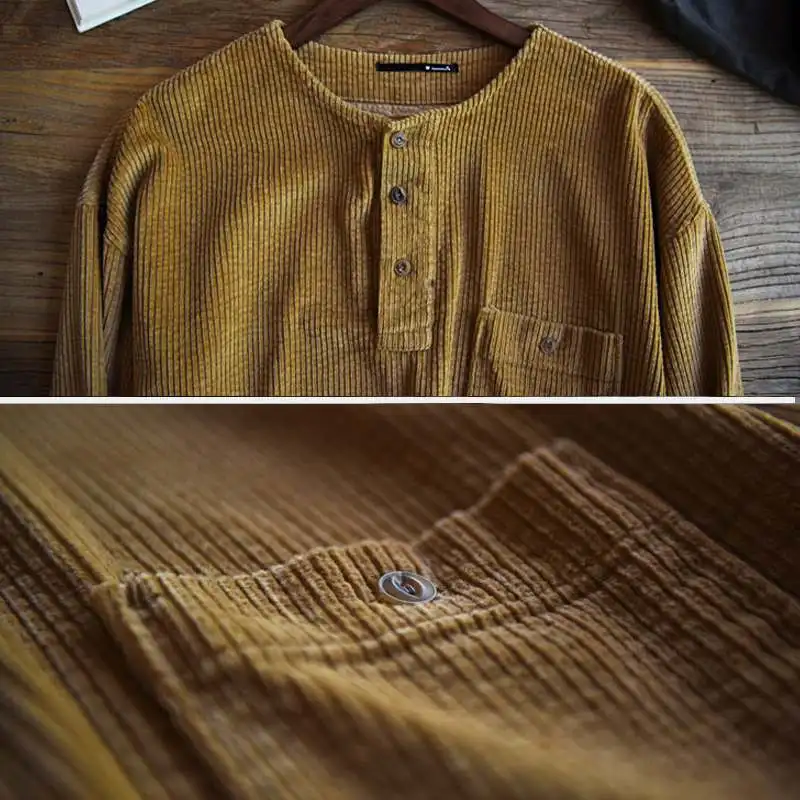 Модные S-4XL Мужская классическая мужская рубашка вельвет осень Для мужчин одежда Повседневная рубашка с длинным рукавом Свободные пуловер
