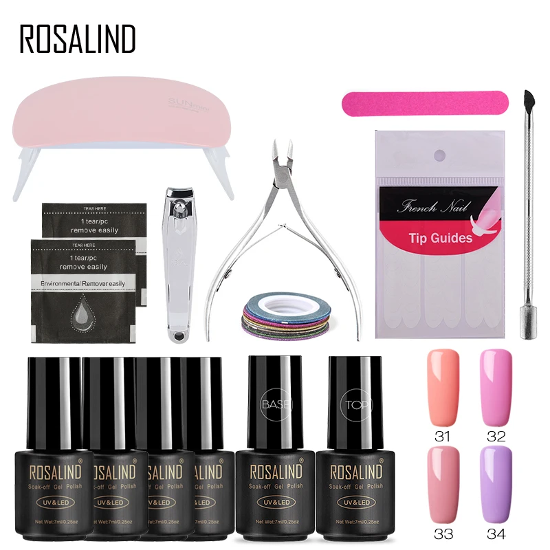 ROSALIND 7ml Set For Manicure Hybrid Gel Nail Polish Kits Fashion