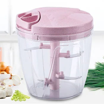 

Stainless Steel Pull String Garlic Cutter 5 Cutter Manual Vegetable Nuts Onions Chopper TB Sale