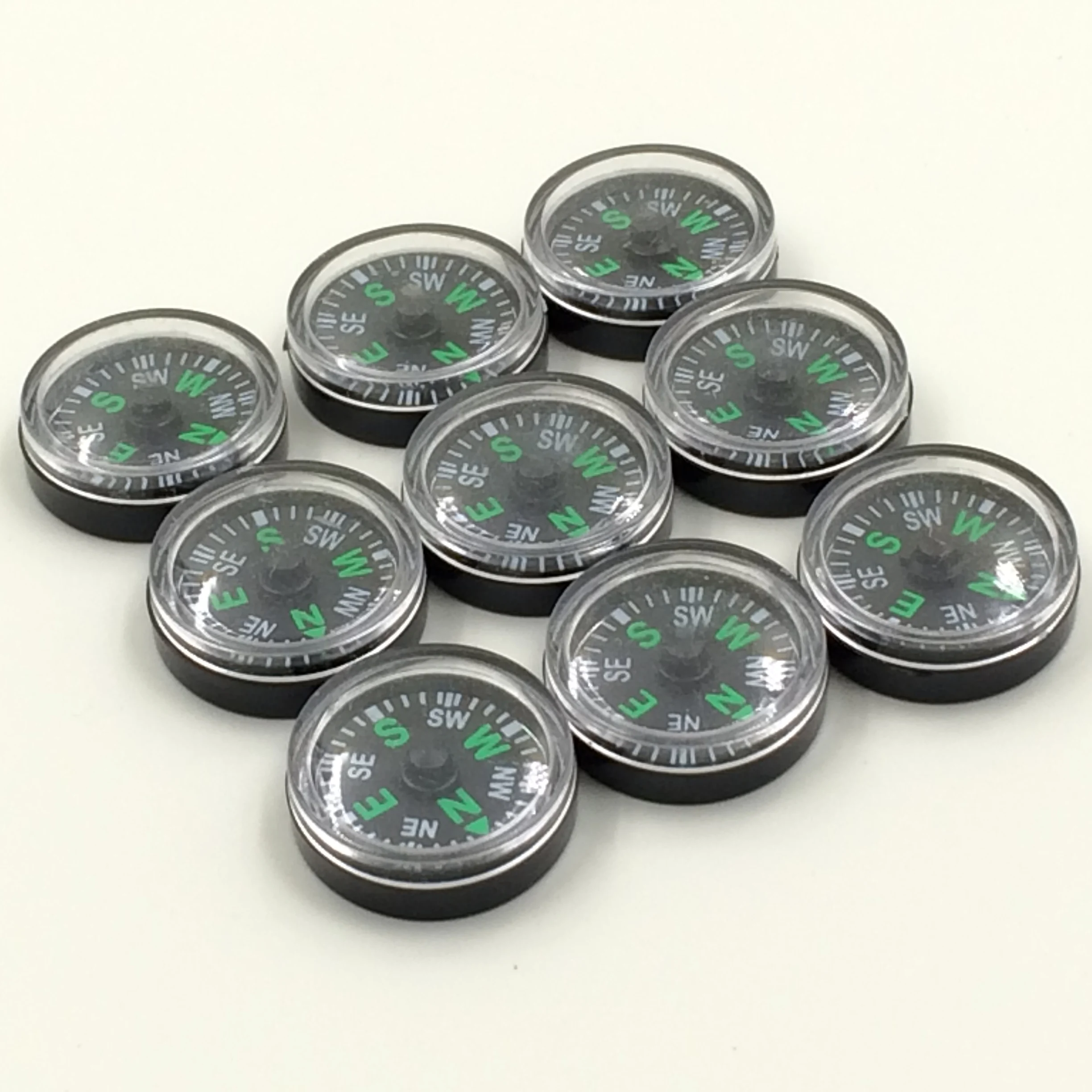 50pcs/lot 20mm Mini Compass for Outdoor Camping Hiking Self help