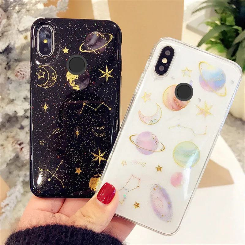 

Redmi Note 5 Case Silicone Shining Saturn Glitter TPU Back Cover mi 8 SE 6x A2 Case for Xiaomi Redmi Note 5 Pro Global 5.99inch