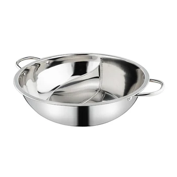 

Hot Pot Stainless Steel Twin Divided 2 Handle Cooking Pot Cooking Supplies DTT88