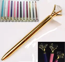 Kawaii Кристалл шариковые ручки Шариковая ручка модная одежда для девочек 19 карат крупный бриллиант Шариковые ручки для школы канцелярские