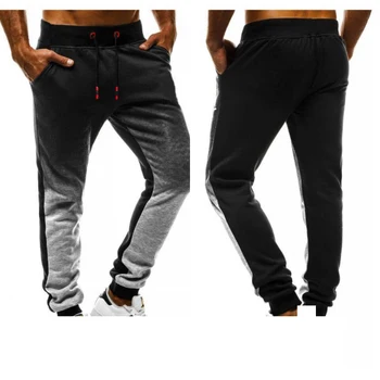 

Hot 2019 Outdoor Spring Autumn gradient patchwork track sweatpants elastic waist hip hop sport jogging Running trousers men