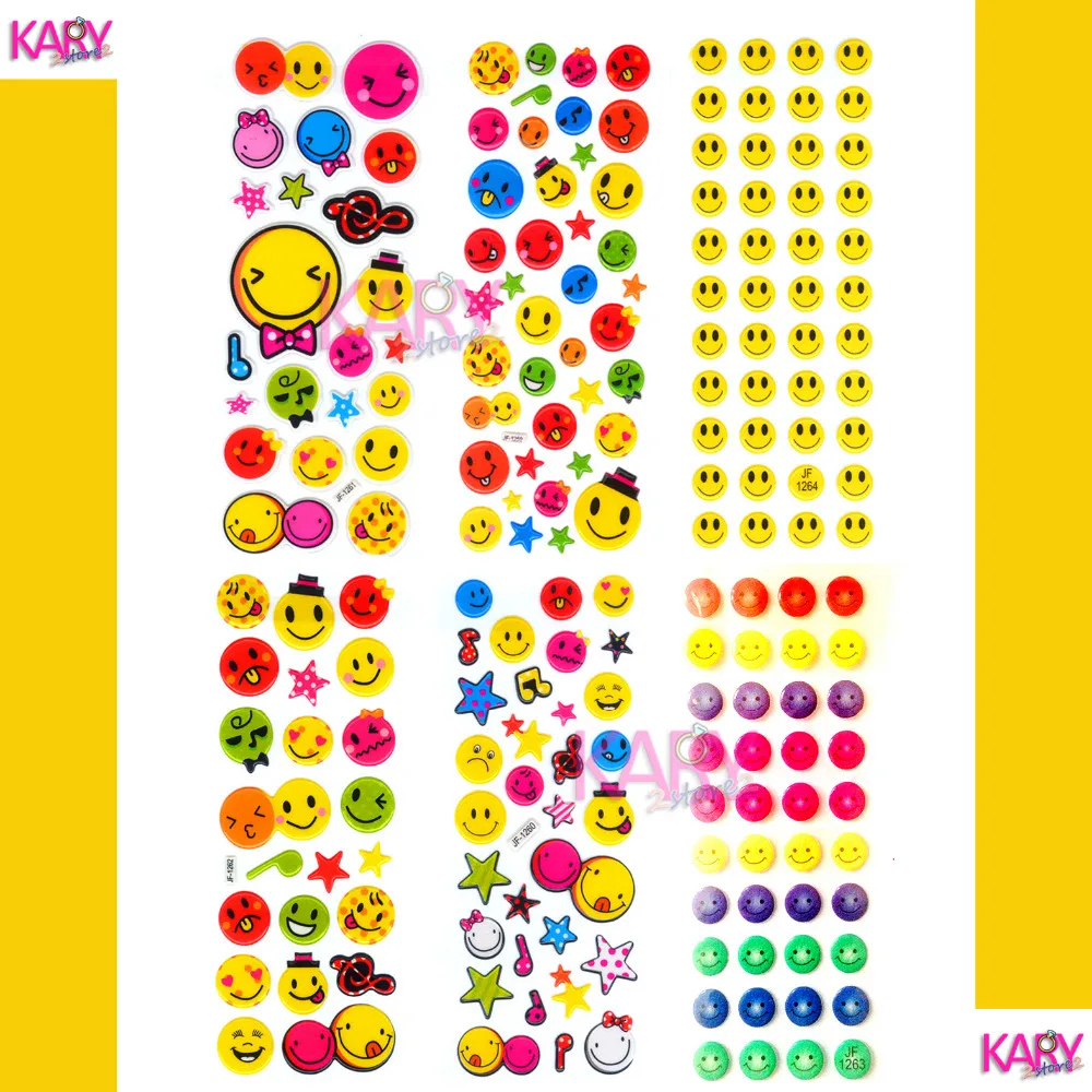 6 Lembar Smile Wajah Membuat Scrapbook Lucu Kawaii Emoji Reward Guru