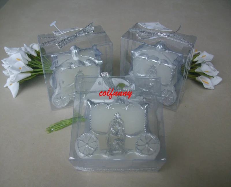 

100pcs/lot Wedding Favors Gifts for Guests - Happily Ever After Carriage Candle Favor Baby Shower Party Favor F061304