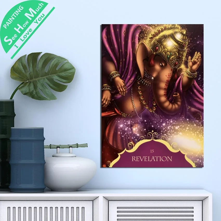 

1 Piece Fall from the Sky Ganesh HD Printed Canvas Wall Art Posters and Prints Poster Painting Framed Artwork Room Decoration
