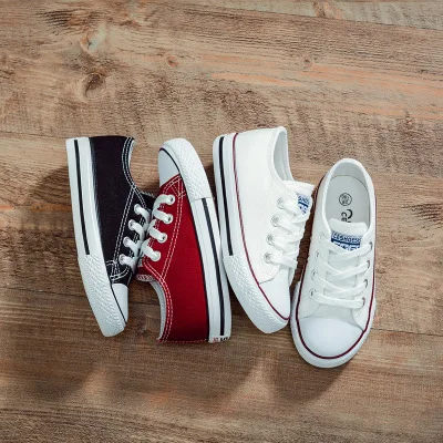 

Children's leisure canvas shoes boy's small white shoes girl's joker low band shoes student sports cloth shoes