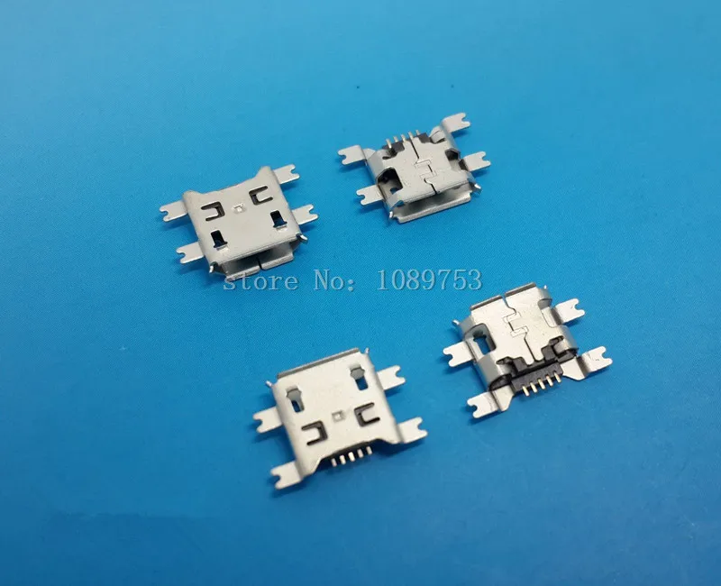 

100Pcs Micro USB Type B Female 5Pin Socket 4Legs SMT SMD Soldering Connector