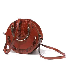 Круглый знаменитый Топ ручка сумка женская сумка на плечо Женская винтажная натуральная кожа сумки через плечо женские сумки через плечо