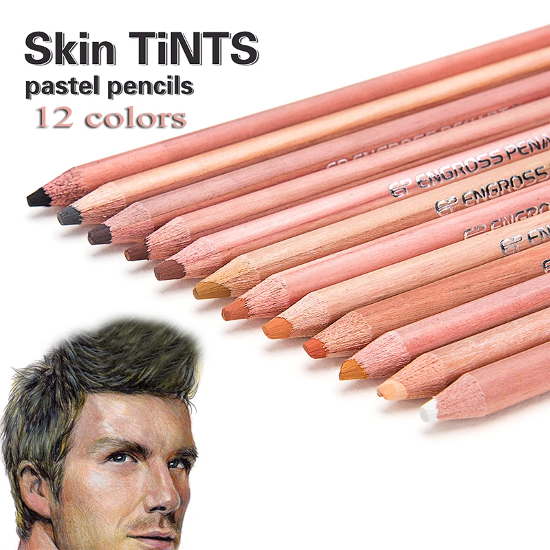 12pcs Soft Pencils Skin Tint Pastel Colored Pencils For Drawing School Lapice De Colore Pencil Sketch Hand Painted Stationery