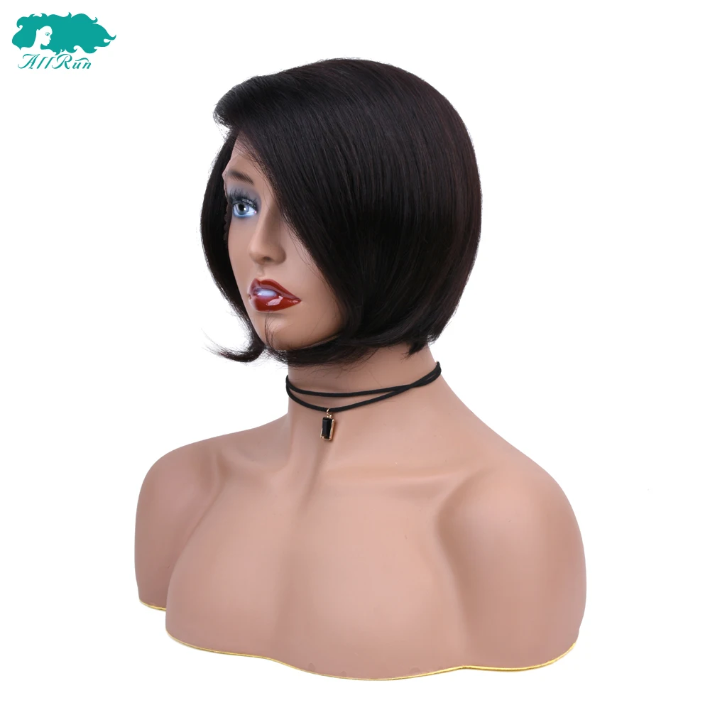 Allrun Malaysian Straight Hair Weave Head Seam Lace Front ...