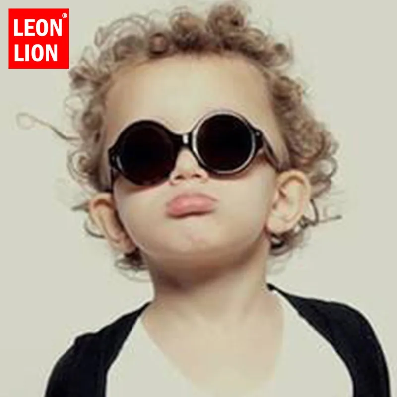 LeonLion 2021 новые круглые детские солнцезащитные очки карамельных цветов Детские