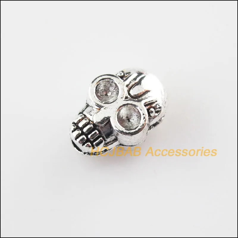 15 шт. Тибетский серебристый цвет Хэллоуин Черепа Подвески бусины 8x11.5mm|Бусины| |