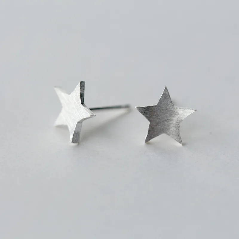 

925 Sterling Silver Star Stud Earrings For Women Pendientes Brincos Prevent allergy Jewelry eh879