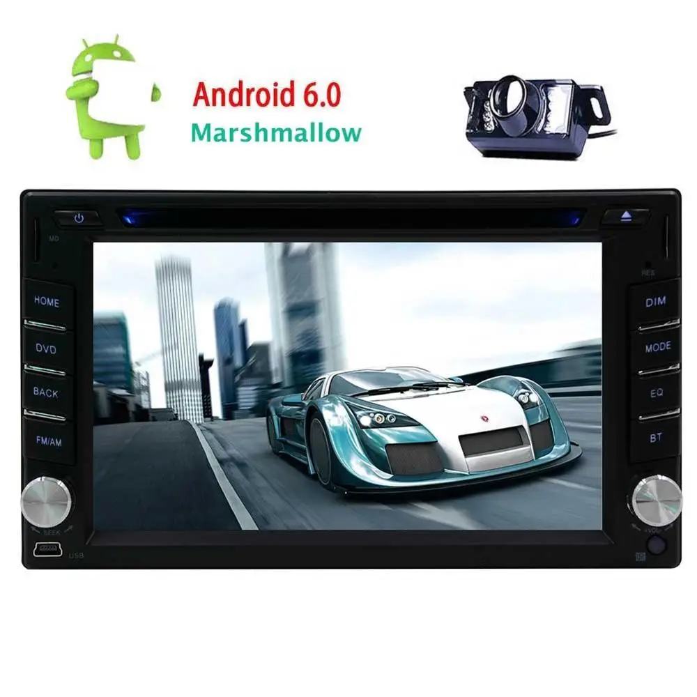 Android 6.0 Car tape recorder gps Stereo Double 2 Din 6.2'' Car DVD Player with GPS Navigation AM FM Radio Bluetooth/WiFi+Camera