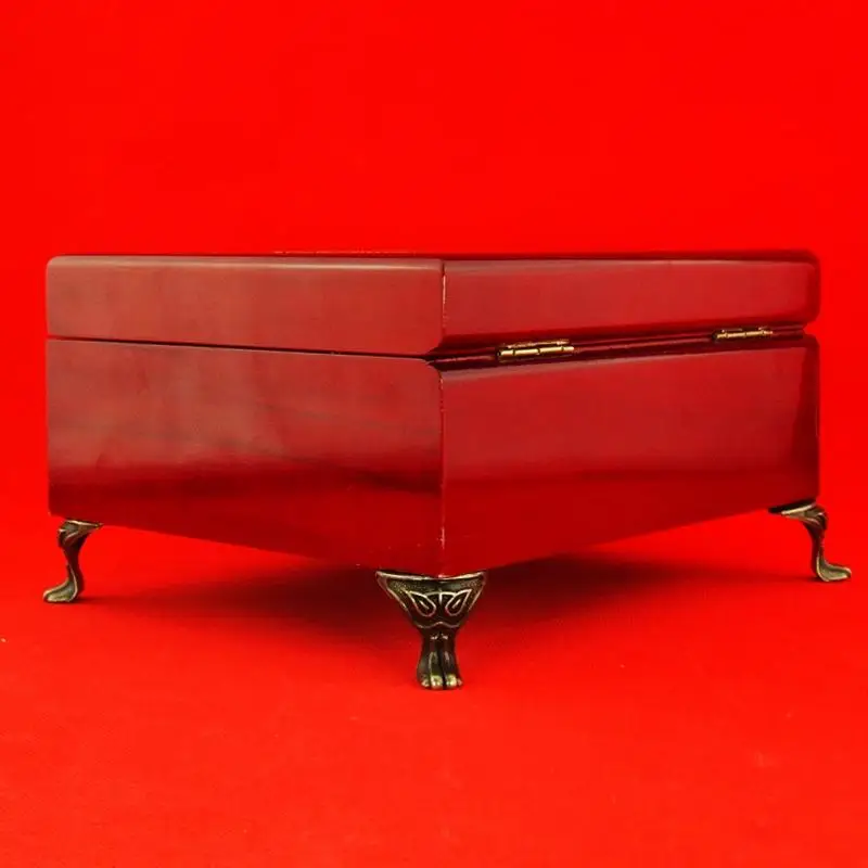 4Pcs/set Antique Alloy Jewelry Furniture Leg protector Gift Box Wood Case Decorative Feet Leg Corner For Furniture