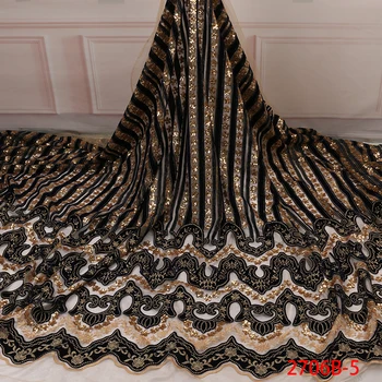 

New Design Velvet With Sequins Lace Fabric For Garment African French Velvet Lace Fabric High Quality Nigerian Lace Fabric