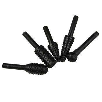 

5pcs/Set Hand Tool Steel Rotary Rasp File 1/4" Shank Rotary Craft Files Rasp Burrs Wood Bits Grinding Power Woodworking