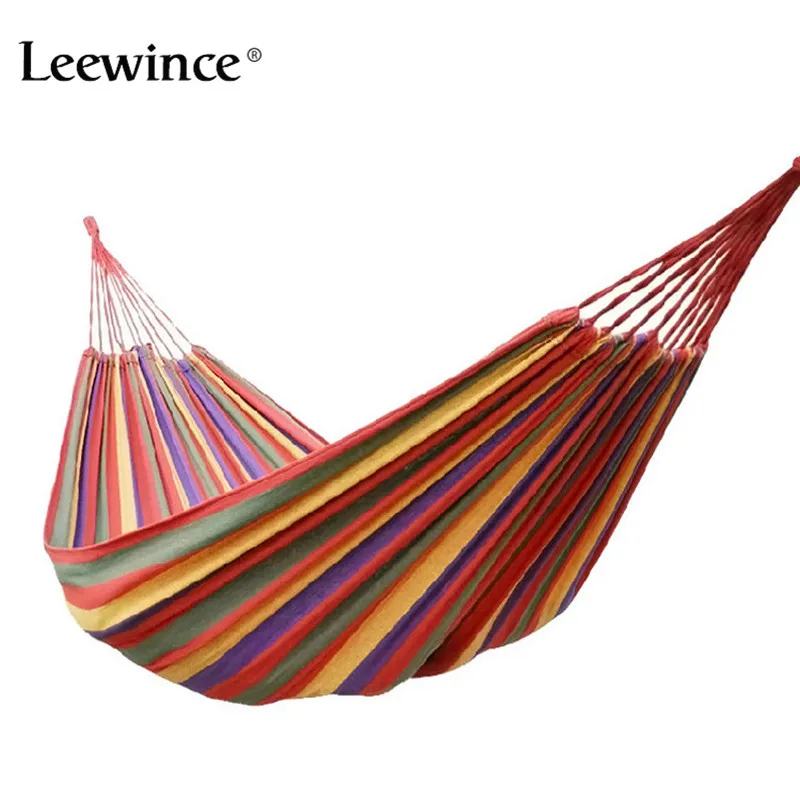 WFGOGO Big Size Hammock Portable Camping Garden Beach Travel Hammock Outdoor Ultralight Colorful Cotton Polyester Swing