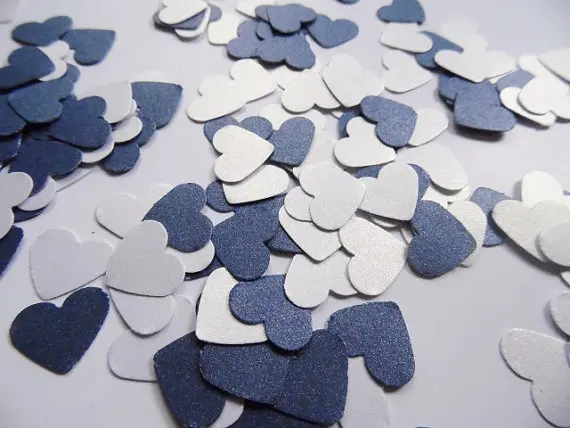 Темно-синие и белые конфетти с сердцем свадебные украшения для приемной