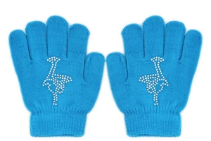 Ледяной Человек, волшебные перчатки для фигурного катания на запястье, тренировочные теплые защитные перчатки для рук, термозащитные перчатки для детей, стразы, патины, случайный стиль - Цвет: blue