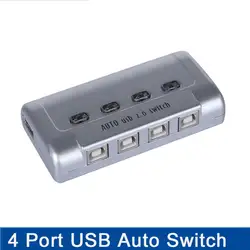 4 порта USB 2,0 автоматический переключатель принтера флэш-драйвер мышь обмен коммутатор Hotkey управление программным обеспечением 4 в 1 выход