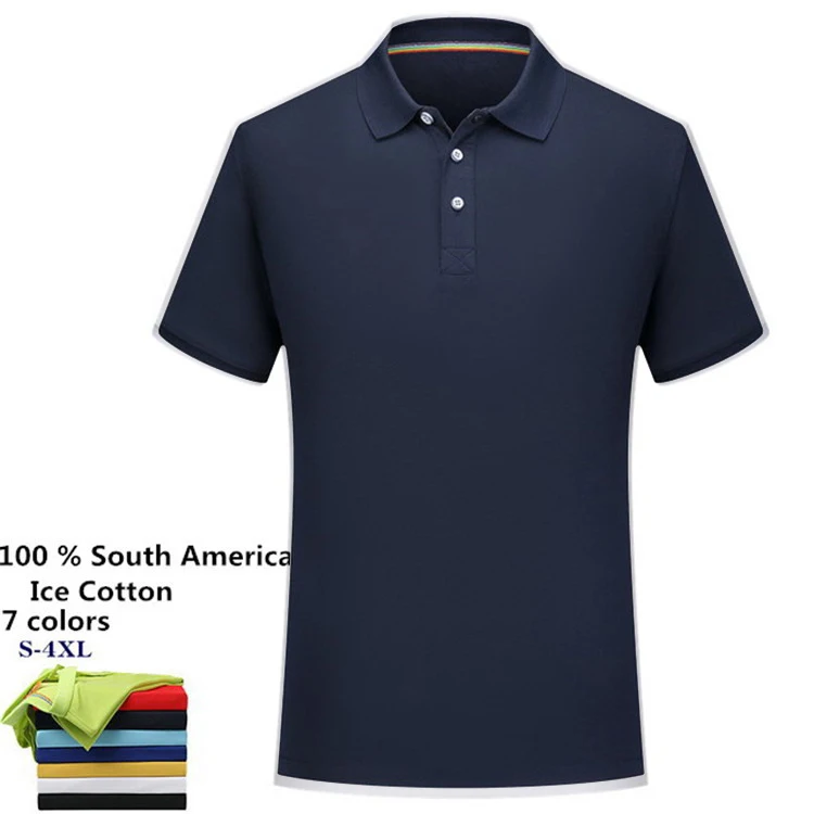 

100 % South American Ice Cotton Men Clothes 2019 Summer Top Short Sleeve tshirt Men Fashion Business Lapel Men t shirt
