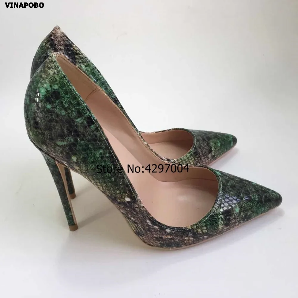 Г., лидер продаж, женские туфли-лодочки модная дизайнерская обувь на высоком каблуке повседневная обувь из натуральной кожи высокого качества с зеленым змеиным узором