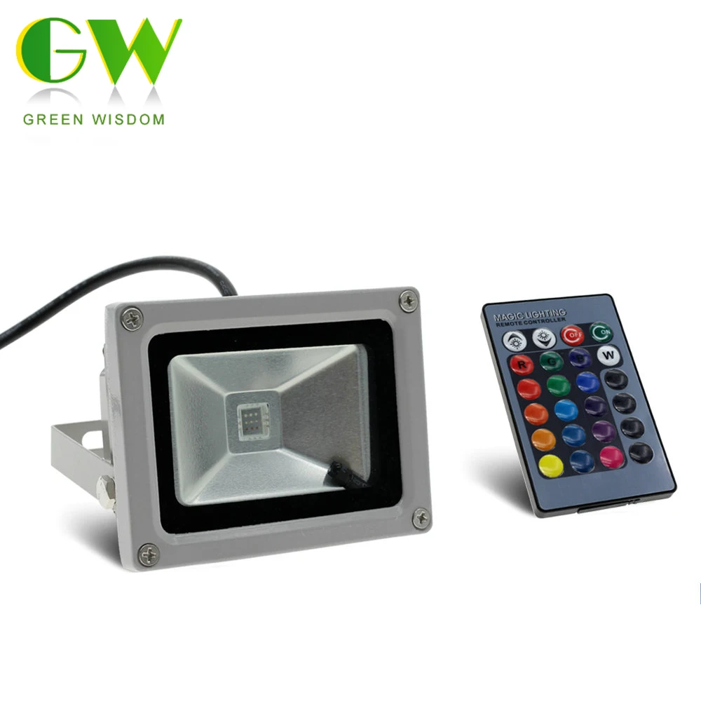 

LED Flood Light 220V RGB Outdoor Spotlight Floodlight IP67 Waterproof 10W Reflector Garden Lighting With IR Controller