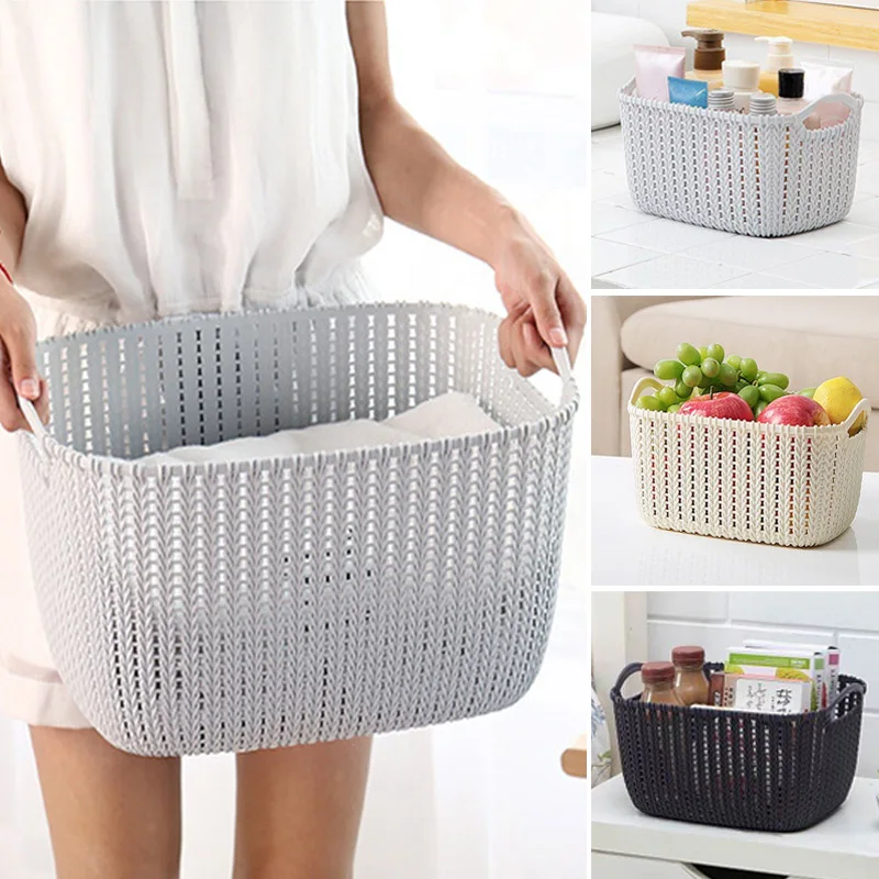 

Portable Storage Basket Space Saver Kitchen 29.5*22.5*16.5cm 3 Color Excellent Stretch Table