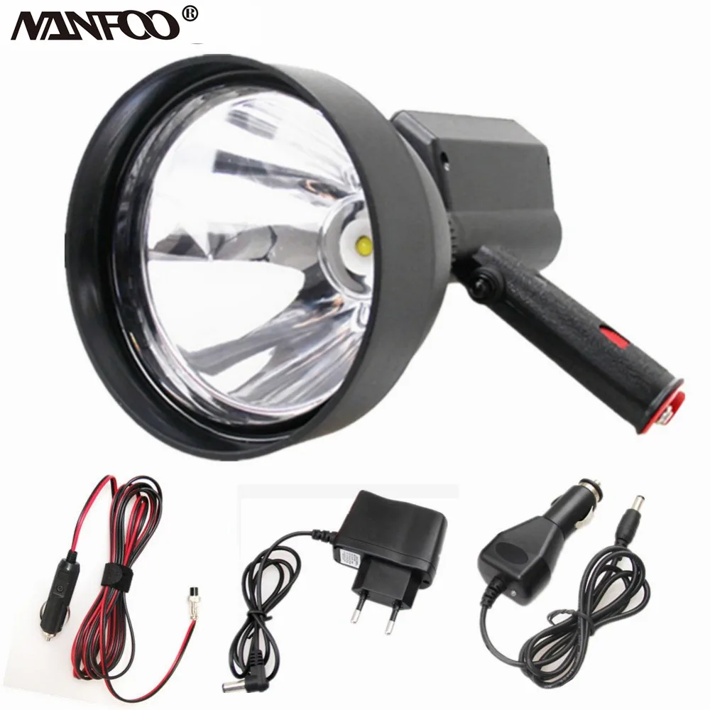 

Dual Power 240V & 12V Combination USA Imported Cree 25W LED 2500LM 150MM Handheld Hunting Spotlight Searching Lights Spot Beam