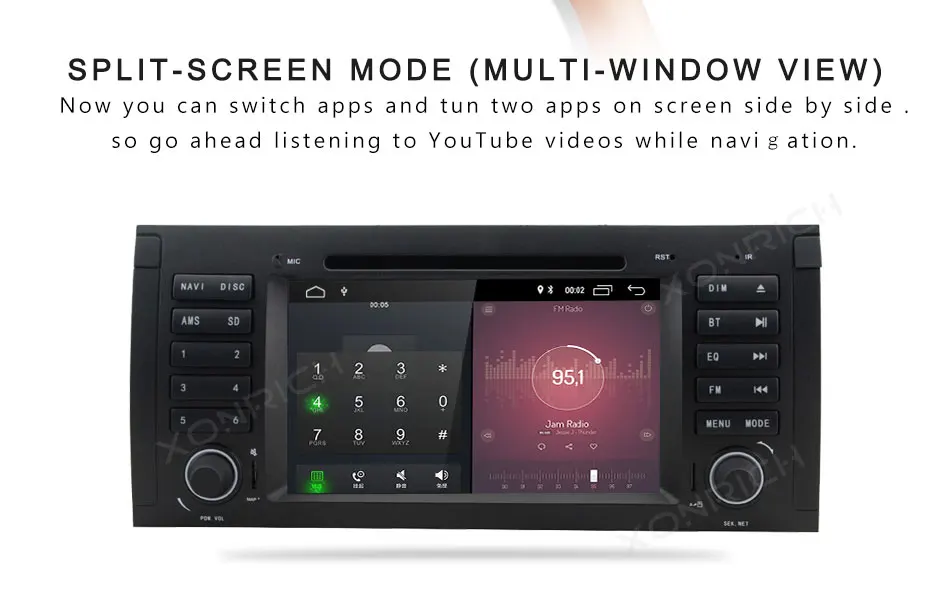 Discount Xonrich AutoRadio 1 Din Android 8.1 Car DVD Player For BMW E39 BMW X5 E53 M5 2002-2007 GPS Navigation Head Unit Audio Wifi DAB+ 20