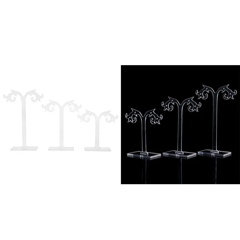 

1 Set Earrings Shelf Display Rack Transparent Acrylic Showcase Jewelry Stand Holder Organizer Gifts Tree Shape