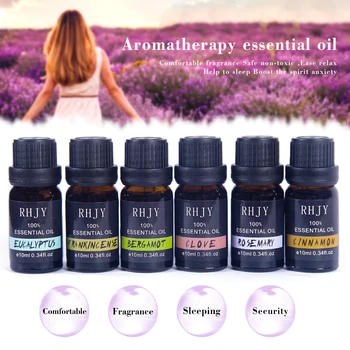 

10ml Pure Plant Essential Oil Aromatic Aromatherapy Diffusers Aroma Oil Lavender Lemongrass Tree Oil Natural Massage Relax TSLM1