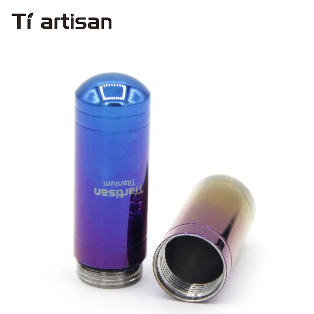 Ti artisan Titanium Portable Sealed Pill Case Container Waterproof Storage for Outdoor Camping 3 Colour Optional