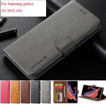 

100pcs/lot by DHL PU Leather Case For Samsung Galaxy A9 2018 Business Flip Wallet Cover Case For Samsung A9s Cover Coque