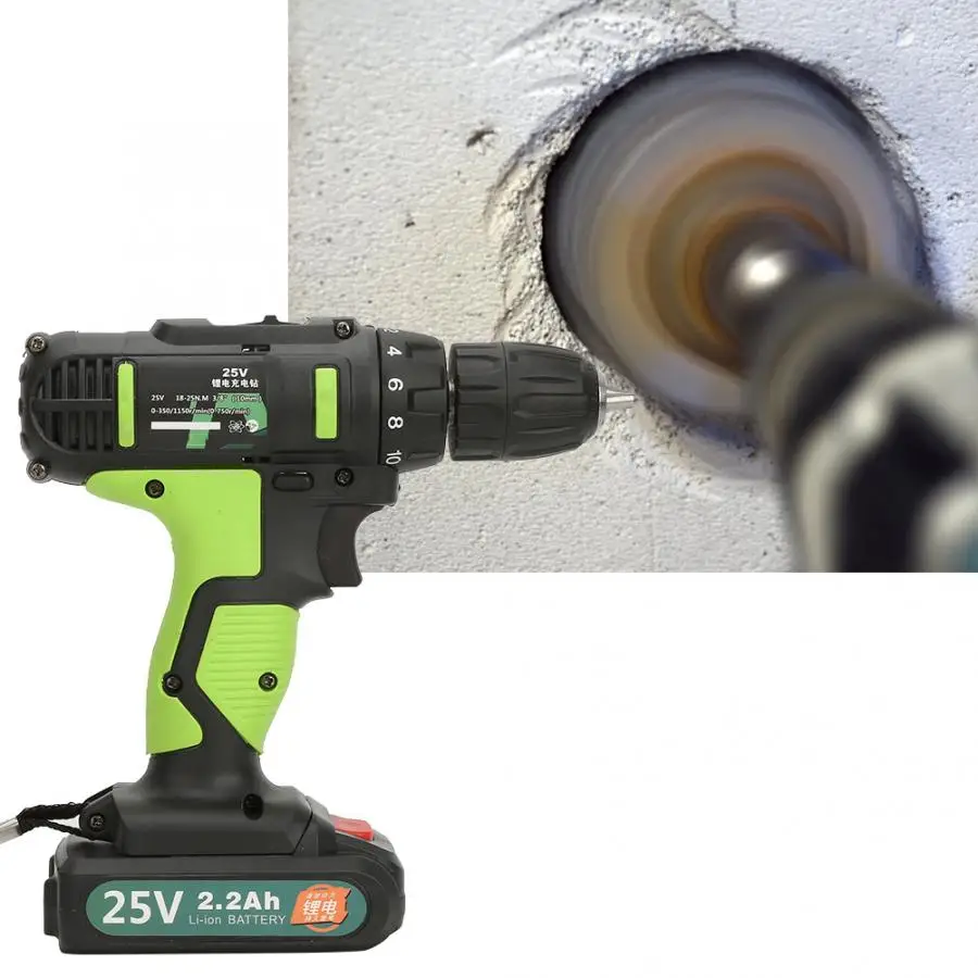 25V 2-Speed Electric Cordless Drill 10mm 3//8 Chuck Screwdriver