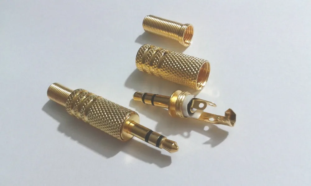 

100pcs gold-plated Stereo 3.5mm 1/8" male adapter audio jack plug connectors