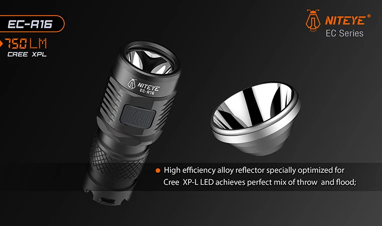 Jetbeam Niteye EC-R16 фонарь EDC Cree XP-L Led 750 люмен 4 модели функция памяти боковой переключатель 16340 CR123A фонарик