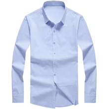 Для мужчин с длинным рукавом рубашка Slim fit новые весенние однотонные в полоску Бизнес стиль черный/розовый Повседневное мужской рубашки 8345