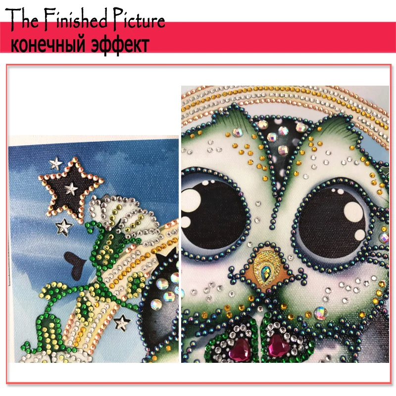 RUBOS DIY 5D Diamond Embroidery Owl Animals Special Bead Big Pearl Diamond Painting Mosaic New Sale Gift Craft Hobby Home Decor (13)