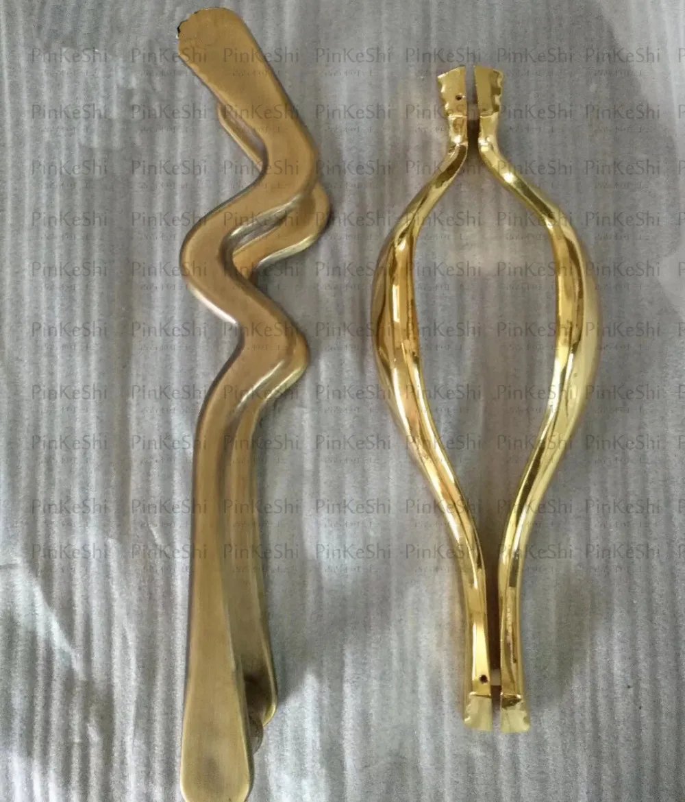 

Gold handle, glass door modern style carving handles