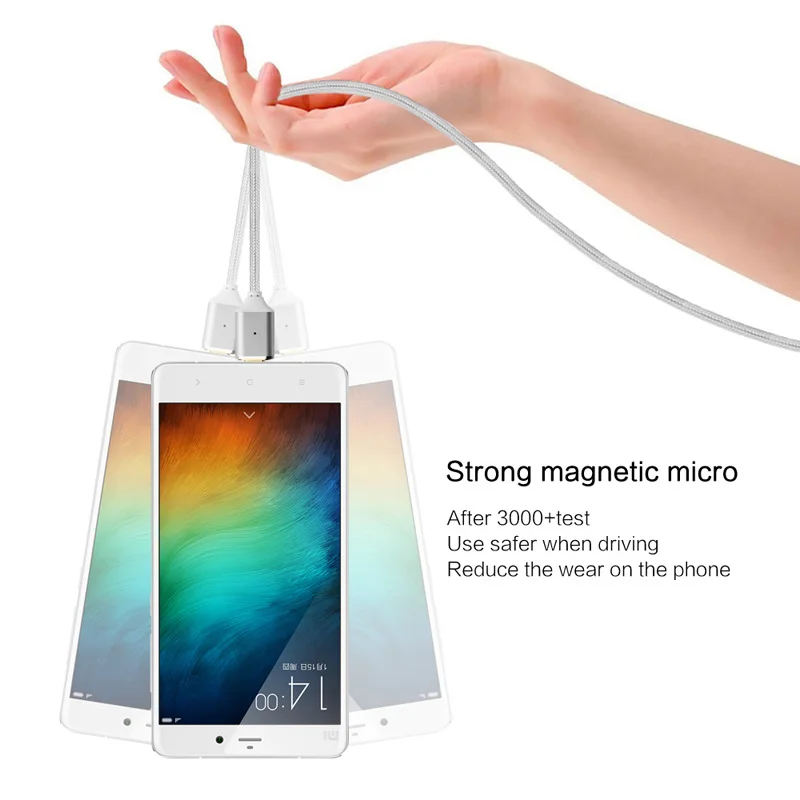 Магнитный кабель Нейлон Плетеный Магнит Micro USB для быстрой зарядки передачи и