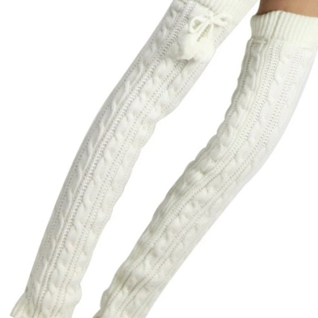 Women Cable Long Boot Thigh-High Over Knee Sock Sexy Thick High Knitting Stockings Winter Warm Knitted Stockings